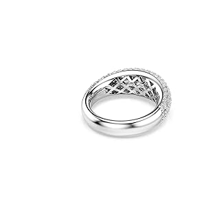 Amazon.com: Swarovski Sublima ring, White, Rhodium finish